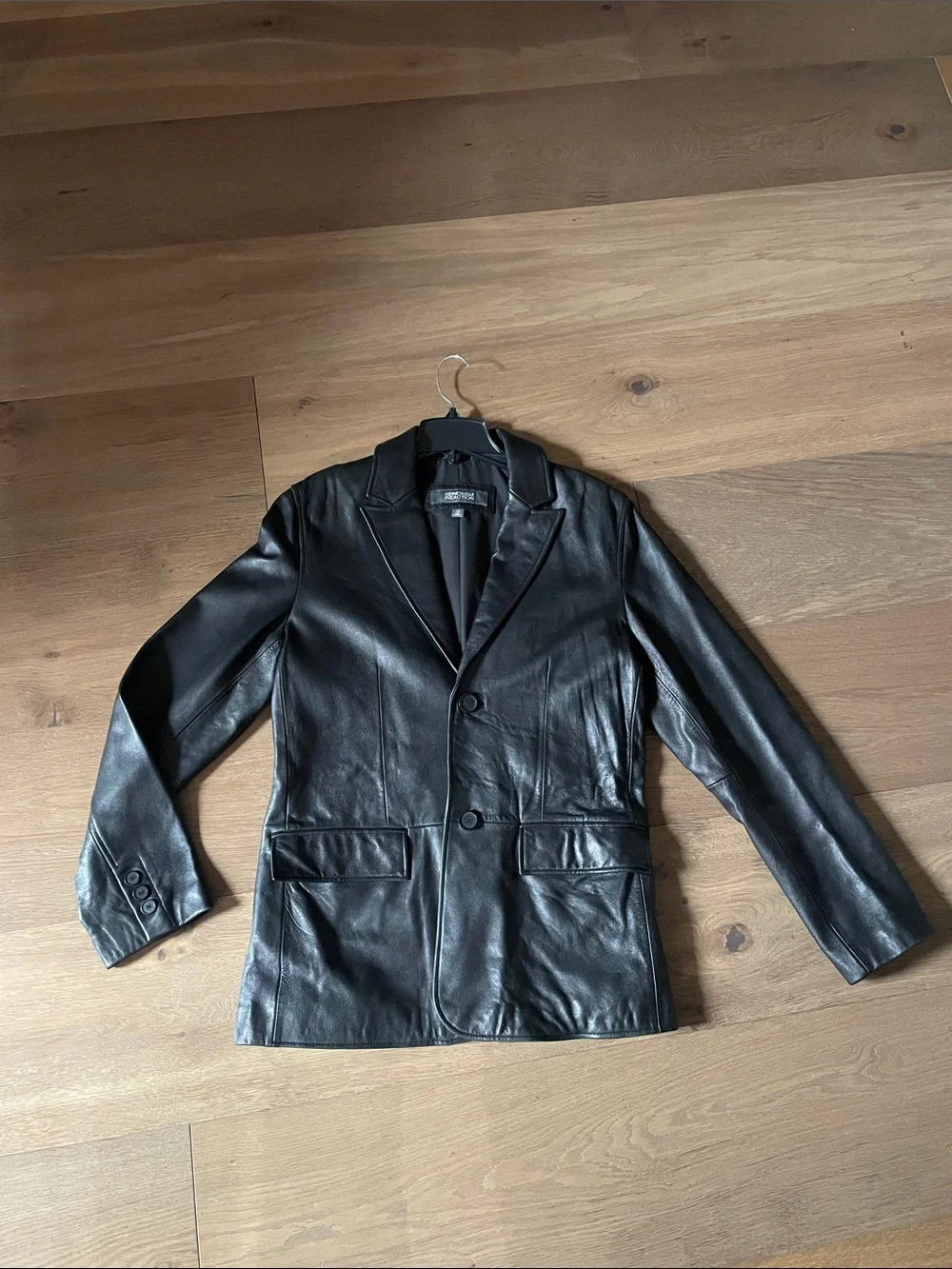 Kenneth Cole Vintage Black Leather Jacket Blazer Men’s Size Medium